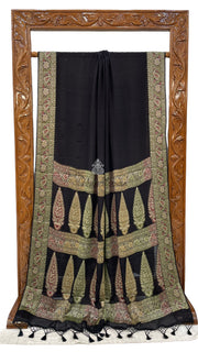 Black Pure Chiffon Khaddi Banarasi Saree - The Handlooms