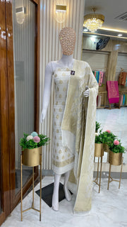 Khaddi Georgette Handlooms Banarasi Dress material - The Handlooms