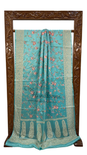 Tussar Silk Handloom Banarasi Saree With Chikankari - The Handlooms