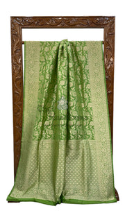 Pure Katan Silk Banarasi Handloom Saree - All Over Jaal Work - The Handlooms