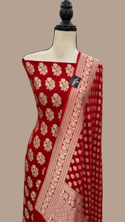 Pure Khaddi Georgette Banarasi Dress material - The Handlooms