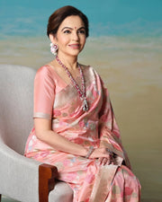 Nita Ambani Pure Katan Silk Banarasi Handloom Saree - All over Jaal work - With Meenakari - The Handlooms
