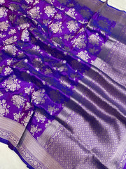 Pure Katan Silk Banarasi Handloom Saree - All over Jaal work - The Handlooms