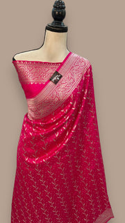 Pure Khaddi Chiniya Handloom Banarasi Saree - The Handlooms