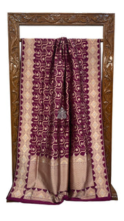 Pure Katan Silk Banarasi Handloom Saree - All over Sona Roopa Jaal work - The Handlooms