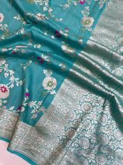 Pure Tussar Georgette Handloom Banarasi Saree - Tilfi - The Handlooms