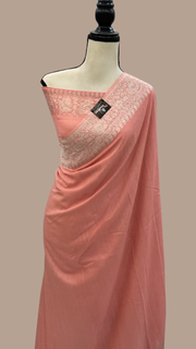 Moonga Georgette Handloom Banarasi Saree - The Handlooms