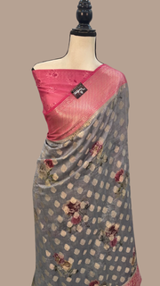 Pure Chiniya Silk Digital Print Handloom Banarasi Saree - The Handlooms