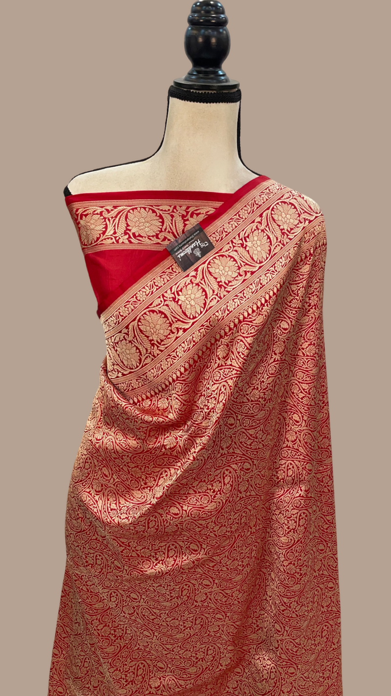 Pure Katan Silk Banarasi Handloom Saree - Tanchui Brocade - The Handlooms