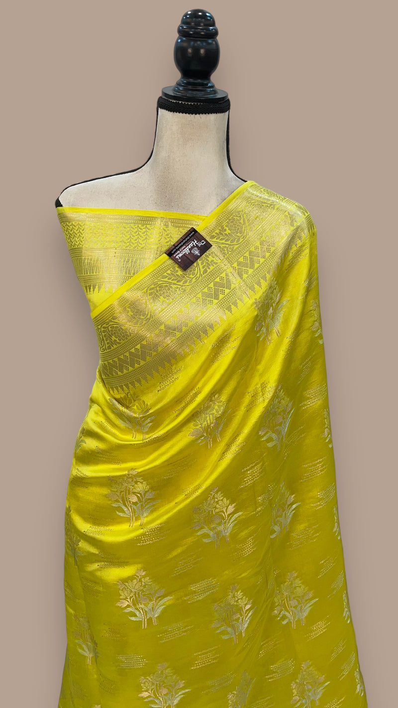 Pure Mango Silk Banarasi Handloom Saree - The Handlooms