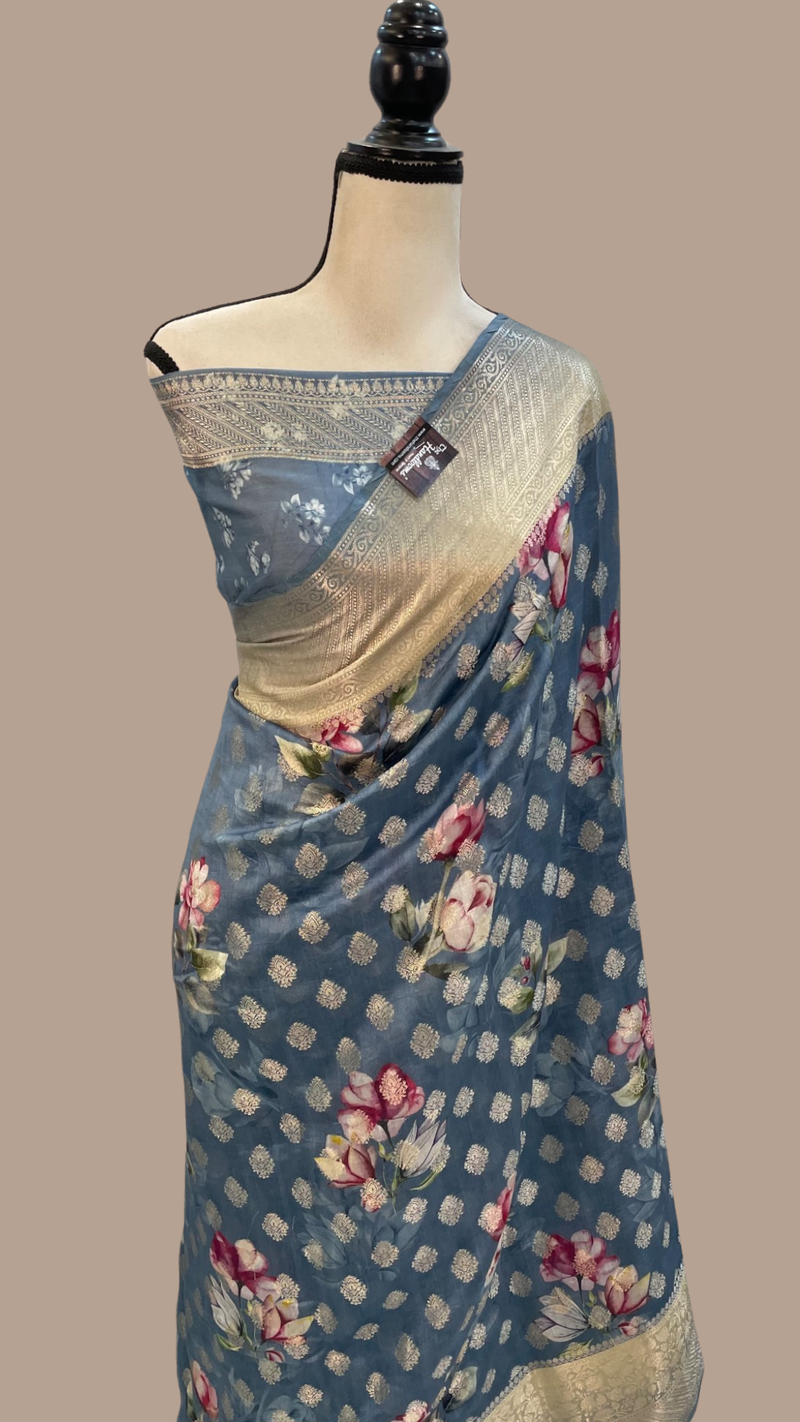 Pure Chiniya Silk Handloom Banarasi Saree - The Handlooms