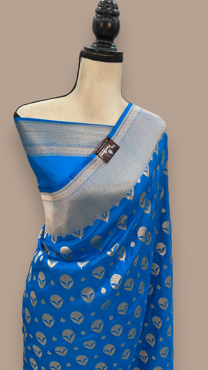 Pure Katan Silk Banarasi Handloom Saree - All over Jaal work - The Handlooms