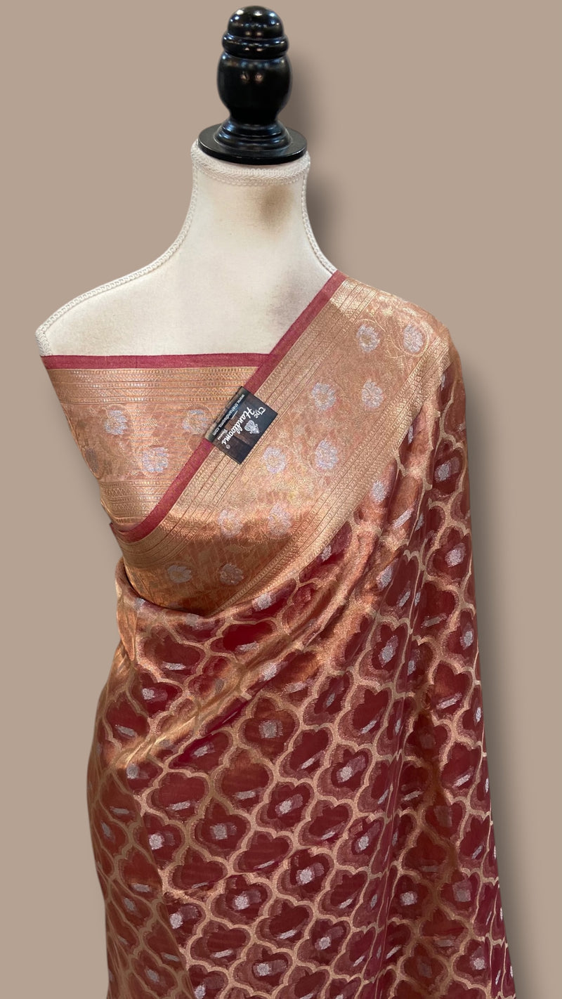 Pure Kora Tissue Silk Handloom Banarasi Saree