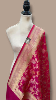 Pure Katan Silk Handloom Banarasi Dupatta - Meenakari - The Handlooms