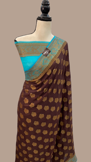 Pure Chiffon Khaddi Banarasi Saree - The Handlooms