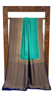 Khaddi Georgette Handloom Banarasi Saree -  Antique zari - The Handlooms