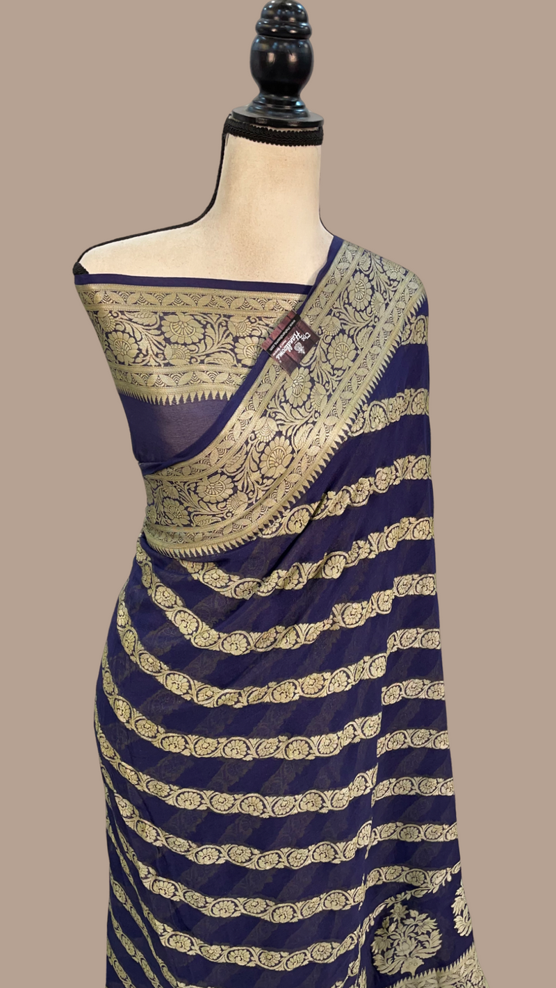 Pure Chiffon Khaddi Banarasi Saree - The Handlooms