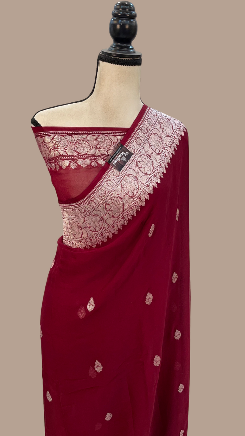 Pure Georgette Banarasi Handloom Saree - The Handlooms