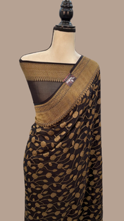 Khaddi Georgette Banarasi Saree -  Antique zari - The Handlooms