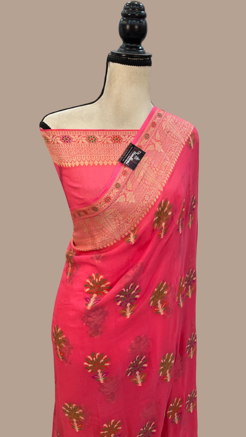 Pure Chiffon Khaddi Banarasi Saree - The Handlooms