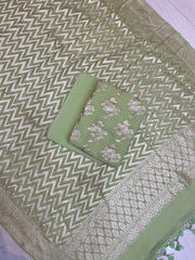 Pure Khaddi Georgette Banarasi Dress material - The Handlooms