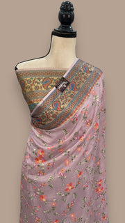 Tussar Silk Handloom Banarasi Saree With Chikankari - The Handlooms