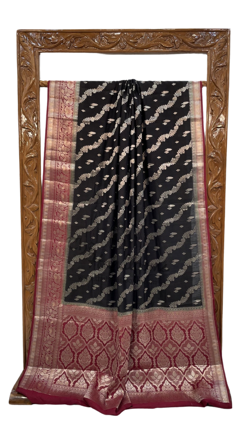 Pure Chiniya Silk Handloom Banarasi Saree - The Handlooms