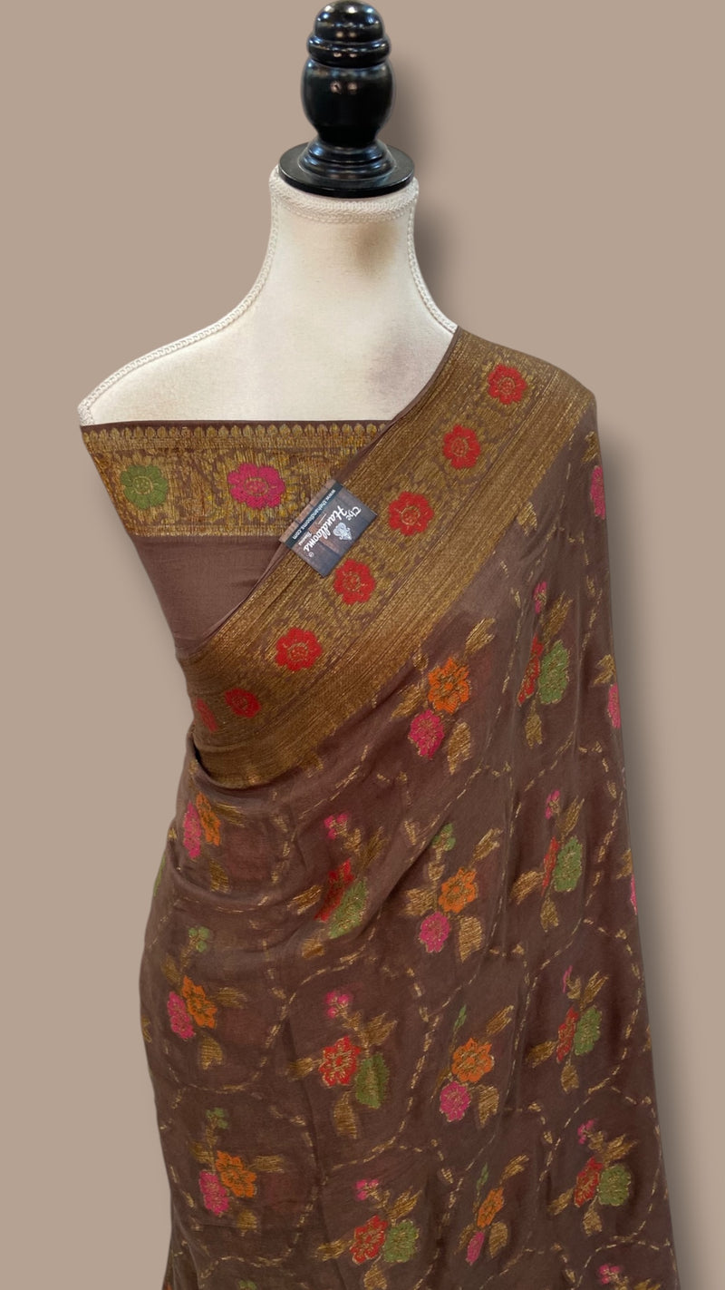 Pure Chiffon Khaddi Banarasi Saree