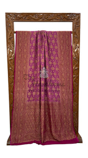 Khaddi Georgette Handloom Banarasi Saree -  Antique zari - The Handlooms