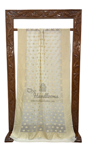 Pure Khaddi Georgette Dupatta - water zari - The Handlooms