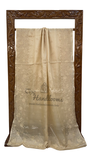 Tussar Silk Handloom Banarasi Saree With Chikankari - The Handlooms