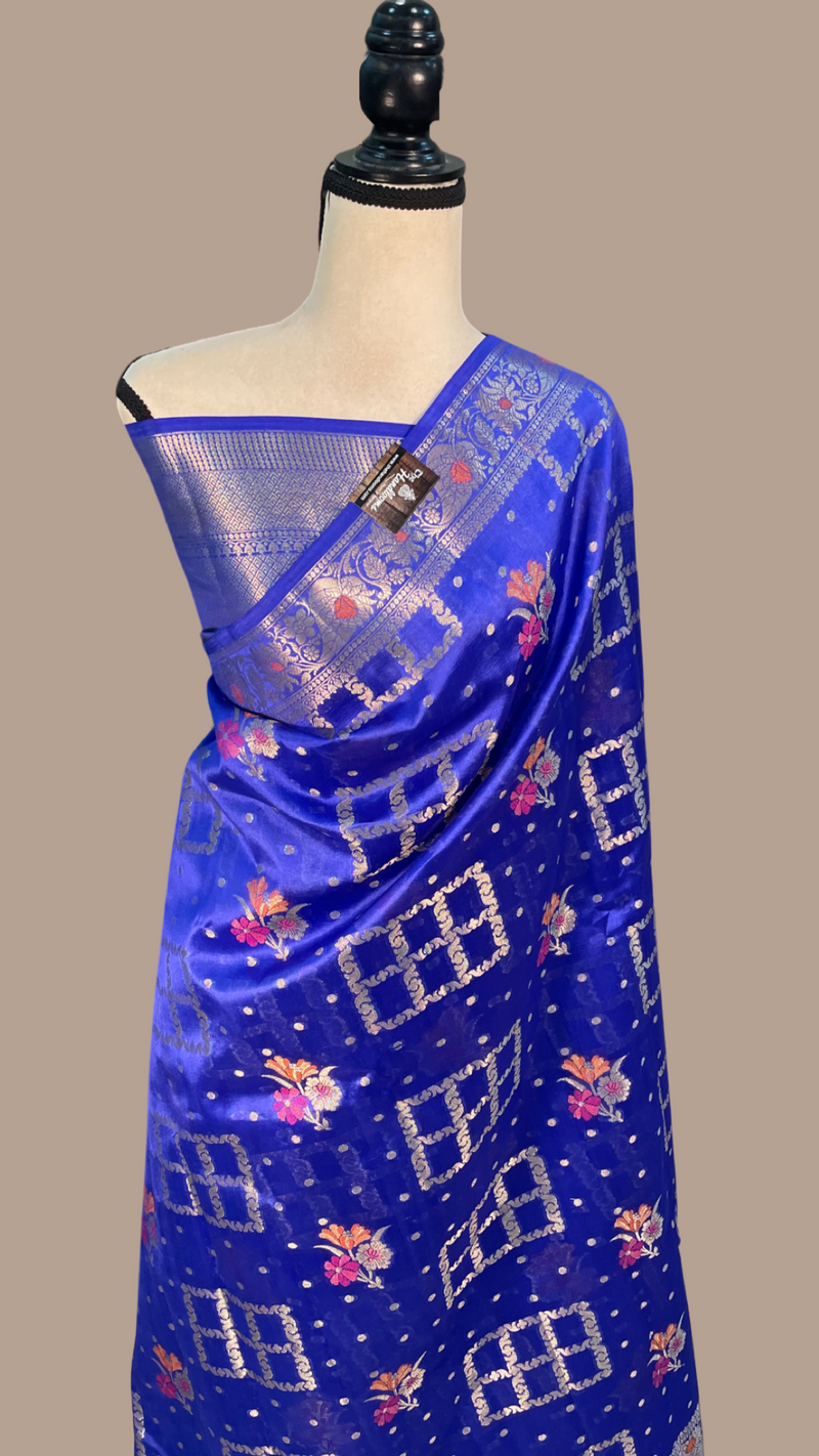 Pure Dupion Silk Banarasi Saree - Gold Zari - The Handlooms