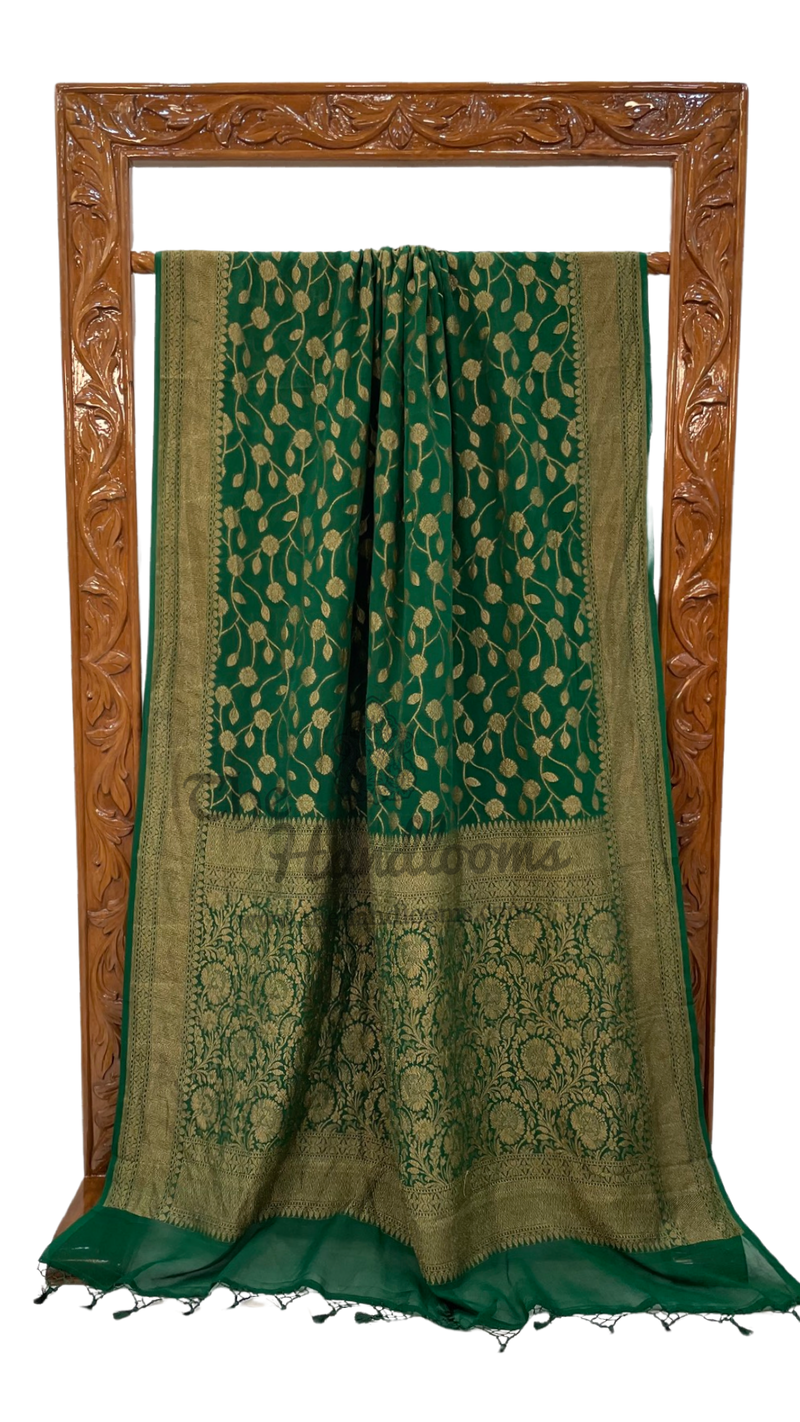 Khaddi Georgette Banarasi Saree -  Antique zari - The Handlooms