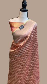 Pure Tissue Reshmi Zari Banarasi Brocade Handloom Saree - The Handlooms
