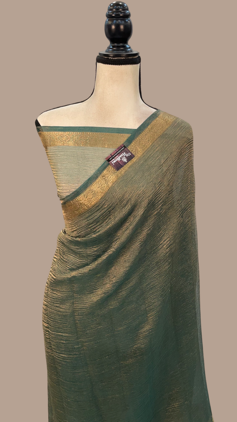 Pure Kora Tissue Handloom Banarasi Saree - The Handlooms