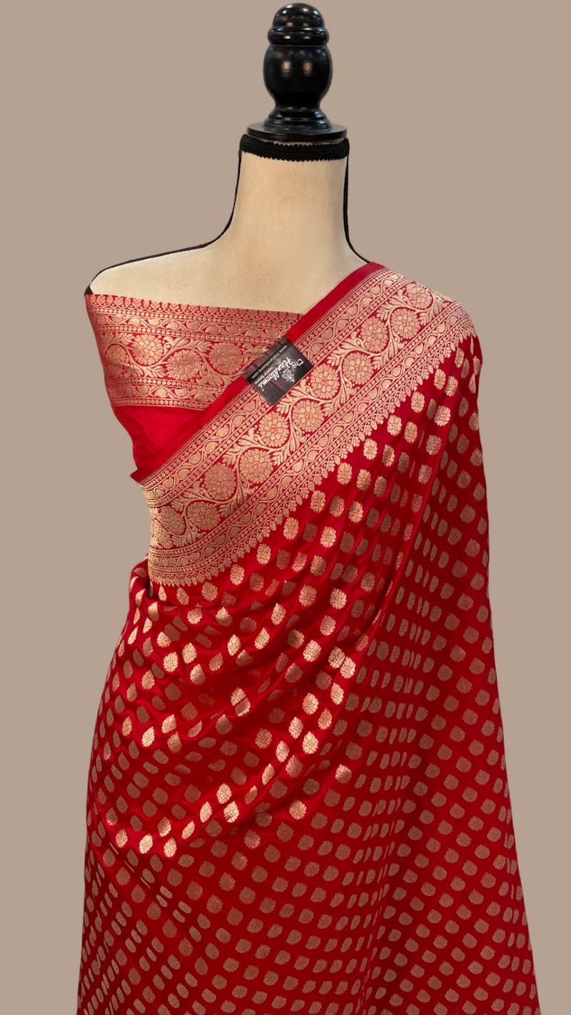 Pure Katan Silk Banarasi Handloom Saree - All over jaal work - The Handlooms