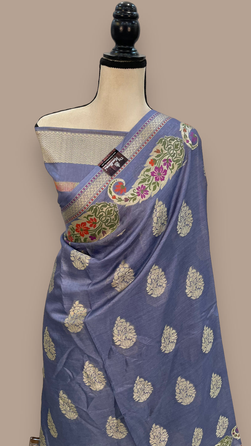 Pure Tussar Silk Handloom Banarasi Saree - The Handlooms