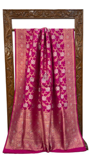 Pure Katan Silk Banarasi Handloom Saree - All over Sona Roopa Jaal work - The Handlooms
