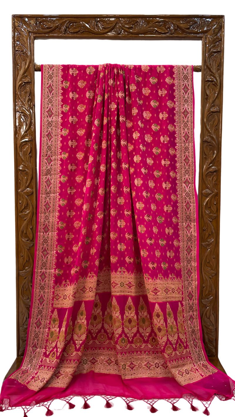 Pure Chiffon Khaddi Banarasi Saree - The Handlooms