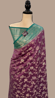 Pure Chiniya Silk Handloom Banarasi Saree - The Handlooms