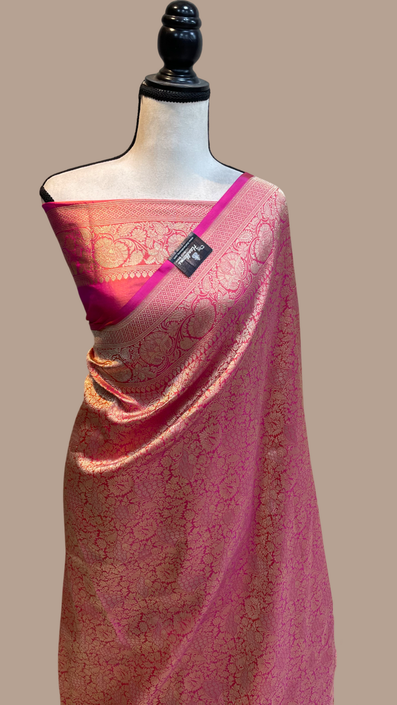 Pure Katan Silk Banarasi Handloom Saree - Tanchui Brocade - The Handlooms