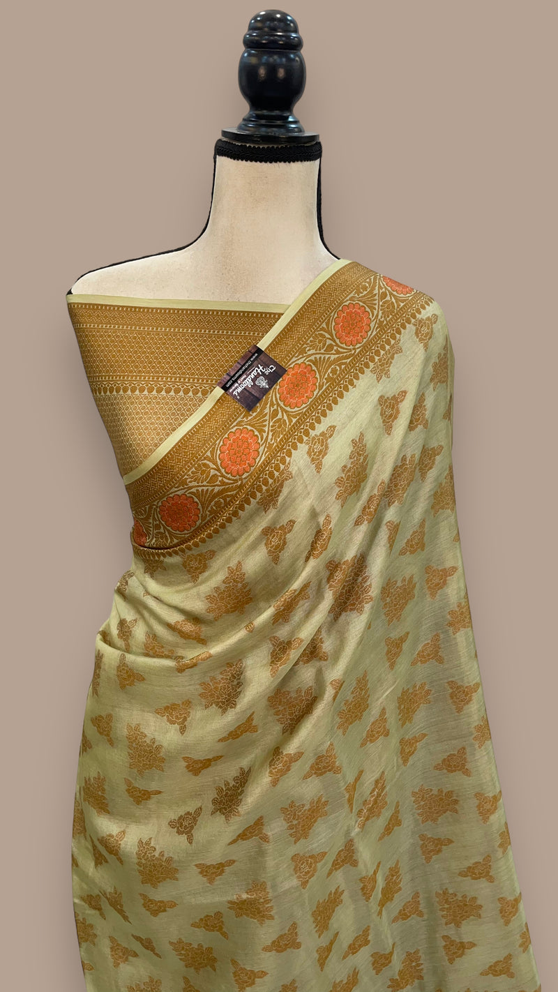 Pure Tussar Silk Handloom Banarasi Saree - The Handlooms