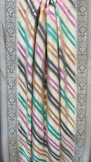 Pure Khaddi Georgette Dupatta - water zari - The Handlooms