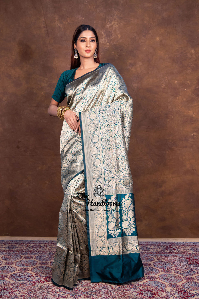 Pure Katan Silk Banarasi Handloom Saree - Tanchui Brocade - The Handlooms