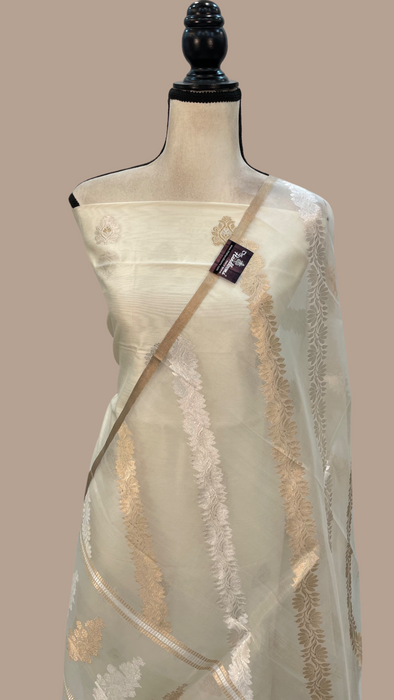 Pure Katan Silk Handlooms Banarasi Dress material With Organza Dupatta