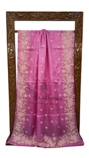 Tussar Silk Handloom Banarasi Saree With Chikankari - The Handlooms
