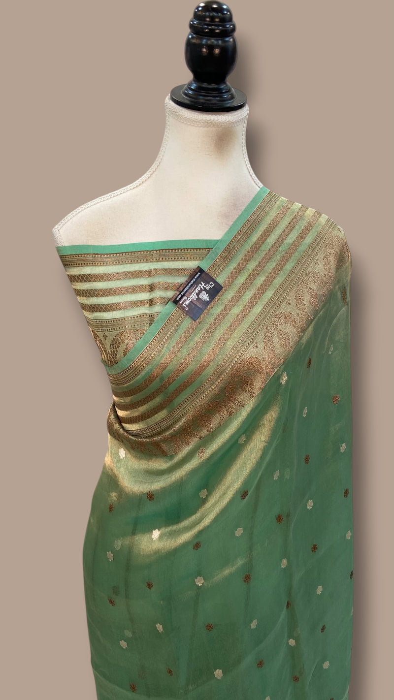 Pure Kora Tissue Silk Handloom Banarasi Saree