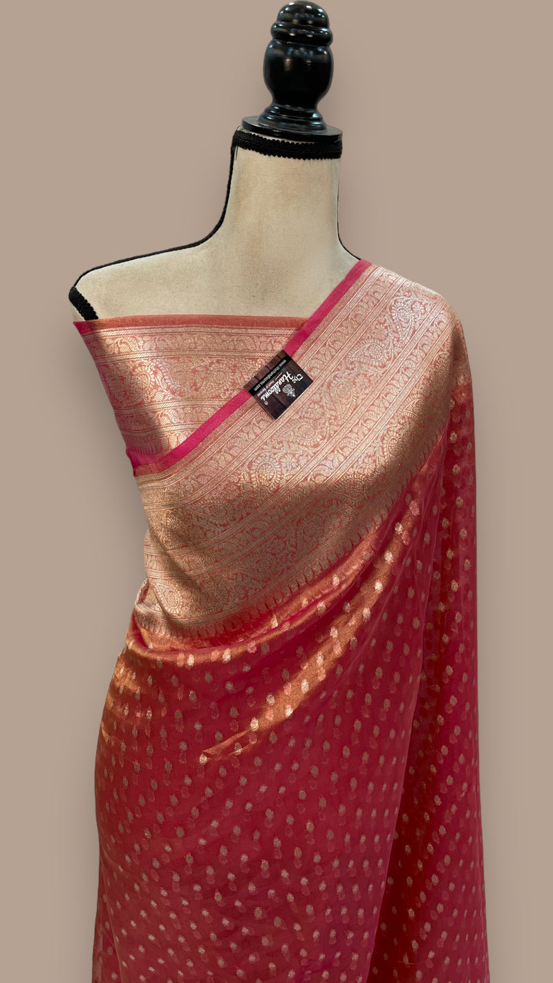 Pure Kora Tissue Handloom Banarasi Saree - The Handlooms