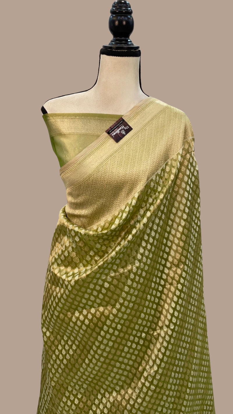 Pure Tissue Reshmi zari Banarasi Saree - The Handlooms
