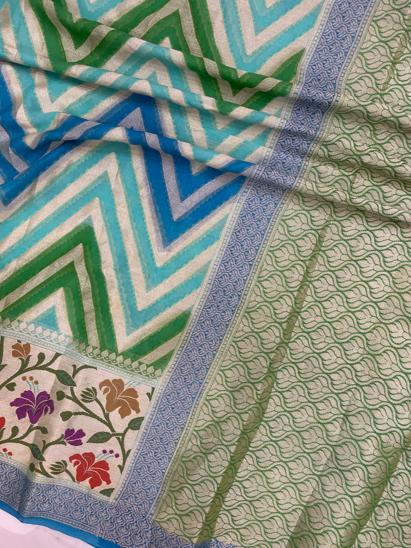 Rangkat Pure Chiffon Khaddi Banarasi Saree - The Handlooms